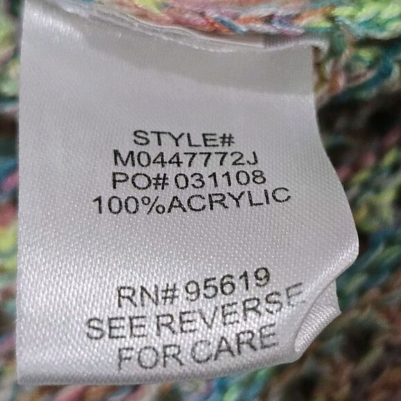 John Paul Richard Sweater XL Pullover Colorful Pride Open Knit Rainbow Acrylic - Picture 15 of 16